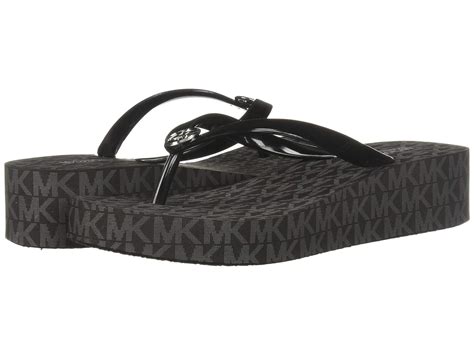 michael kors black jelly flip flops|Michael Kors bedford flip flops.